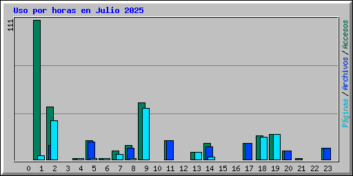 Uso por horas en Julio 2025