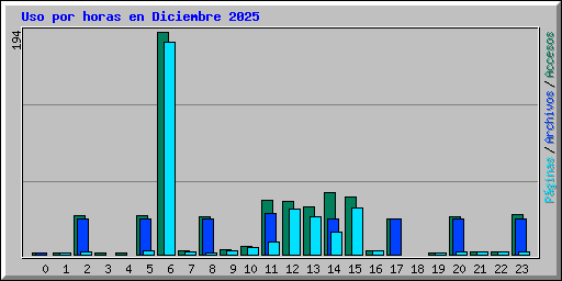 Uso por horas en Diciembre 2025
